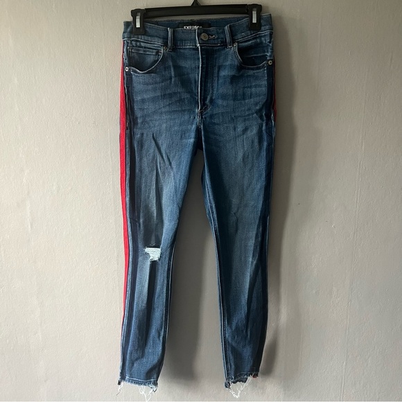 Express High Rise Distressed Ankle Jeggings Size 4 - Picture 1 of 7